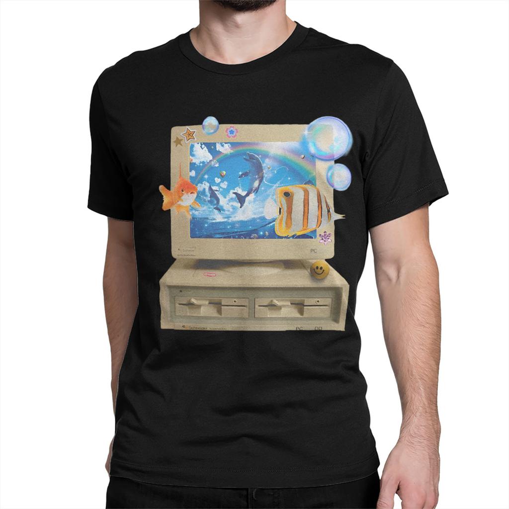 Frutiger Aero Aesthetic T-Shirt for Men Women Softstyle Novelty 100% Cotton Tees O Neck Short Sleeve T Shirts Big Size Clothes