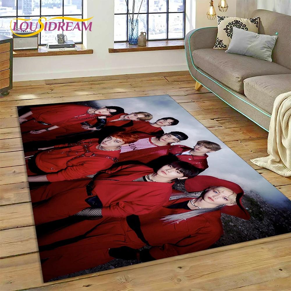 HD Korea Kpop Stray Kids 3D Singer Carpet Rug for Bedroom Living Room Home Sofa Decoration,Children Game Large Decor Floor Mat