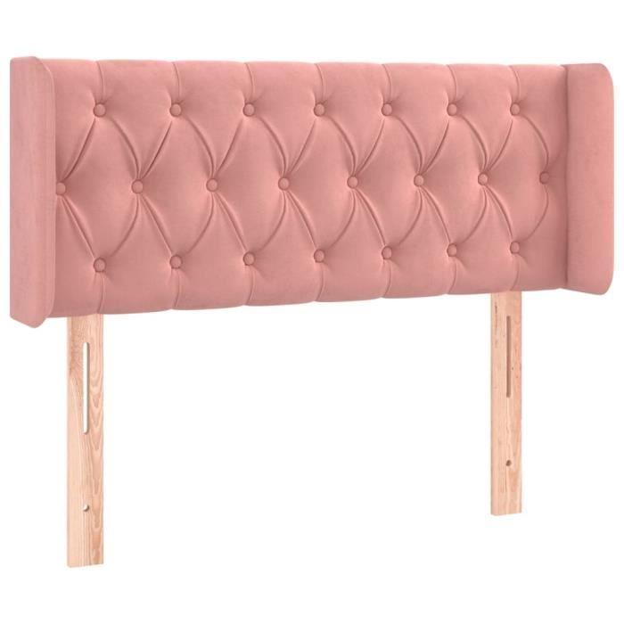3119151 vidaXL Headboard with Ears Pink 103x16x78-88 Cm Velvet