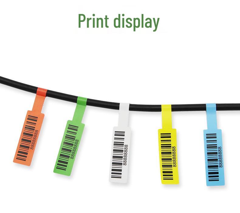 P-Type Color Self-Adhesive Cable Labels, 84x26mm & 70x24mm, Synthetic Paper for Network and Power Cords