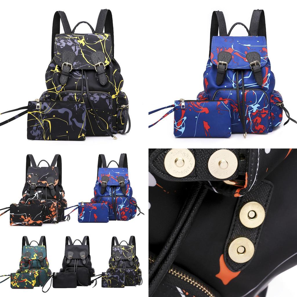 Stilvoller Und Verschleißfester Damen-Nylon-Graffiti-Rucksack Mit Weichem Material