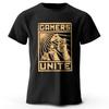 Men's Gamers Unite Printed T-Shirt 100% Cotton Oversized Gamer Graphic Tees for Women Summer Tops Esports Streetwear