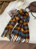 Women's Korean Mohair Plaid Scarf: Winter Thick Warm Imitation Cashmere Knitted Long Shawl
