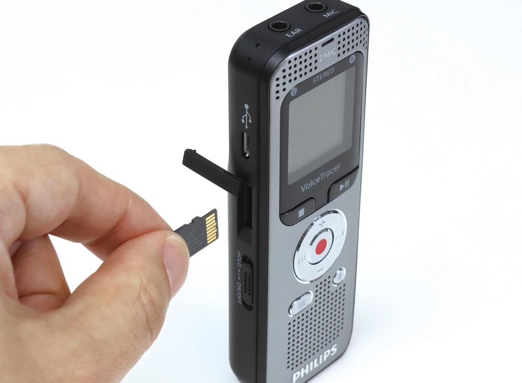 IC Recorder Voice Recorder with 8GB microSD Card Slot DVT2000 BK PHILIPS Battery-operated