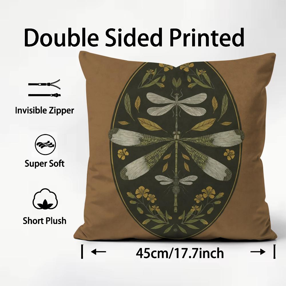 1PC Classic Vintage Vase Cushion Cover Plush Fabric Soft DoubleSided Printed Sofa Warm Winter Home Child Gift Pillow Case