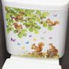 Cartoon Squirrel Stickers, Pinecones, Butterflies, Bathroom, Toilet Stickers for The Bathroom and Toilet Area