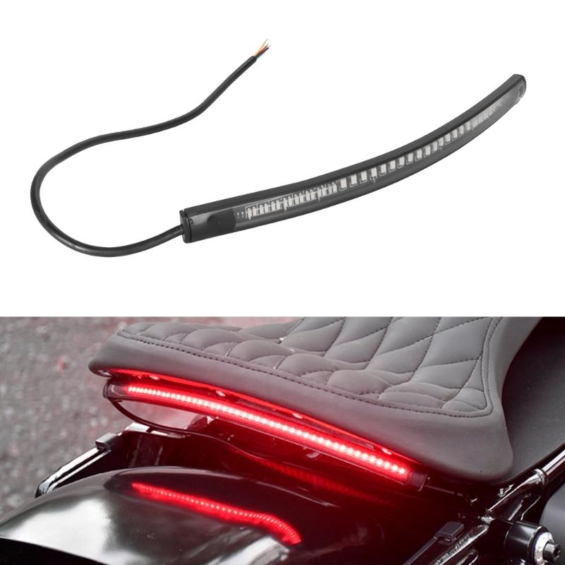 Universal Motorcycle LED Tail Light Bar 48 LED Flexible Strips Brake Running Turn Signal Light Daytime Running Light