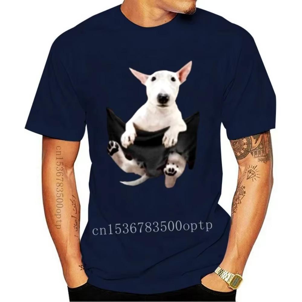 New Men T Shirt Bull Terrier In Pocket Funny T-shirt Women T-Shirt