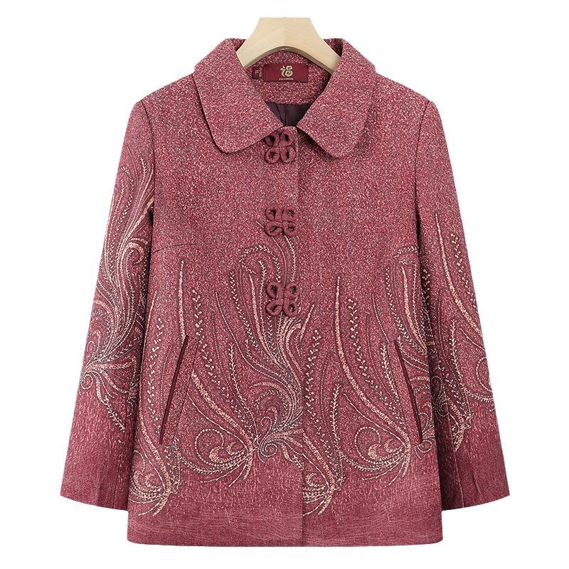 Grandma's 2024 Spring & Autumn Outerwear: Stylish Tops for Middle-Aged & Elderly Women (60-70)
