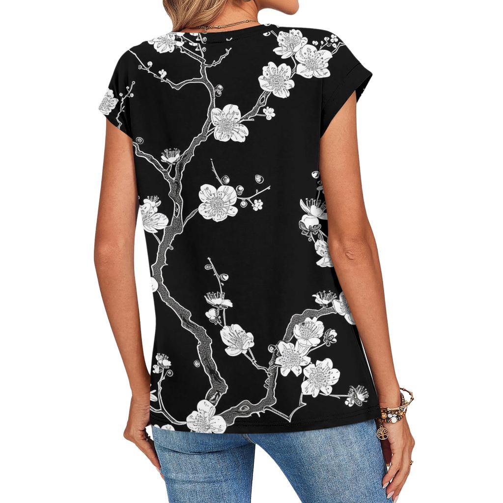 Women's Loose-Fit Fashionable Casual Retro Print T-Shirt