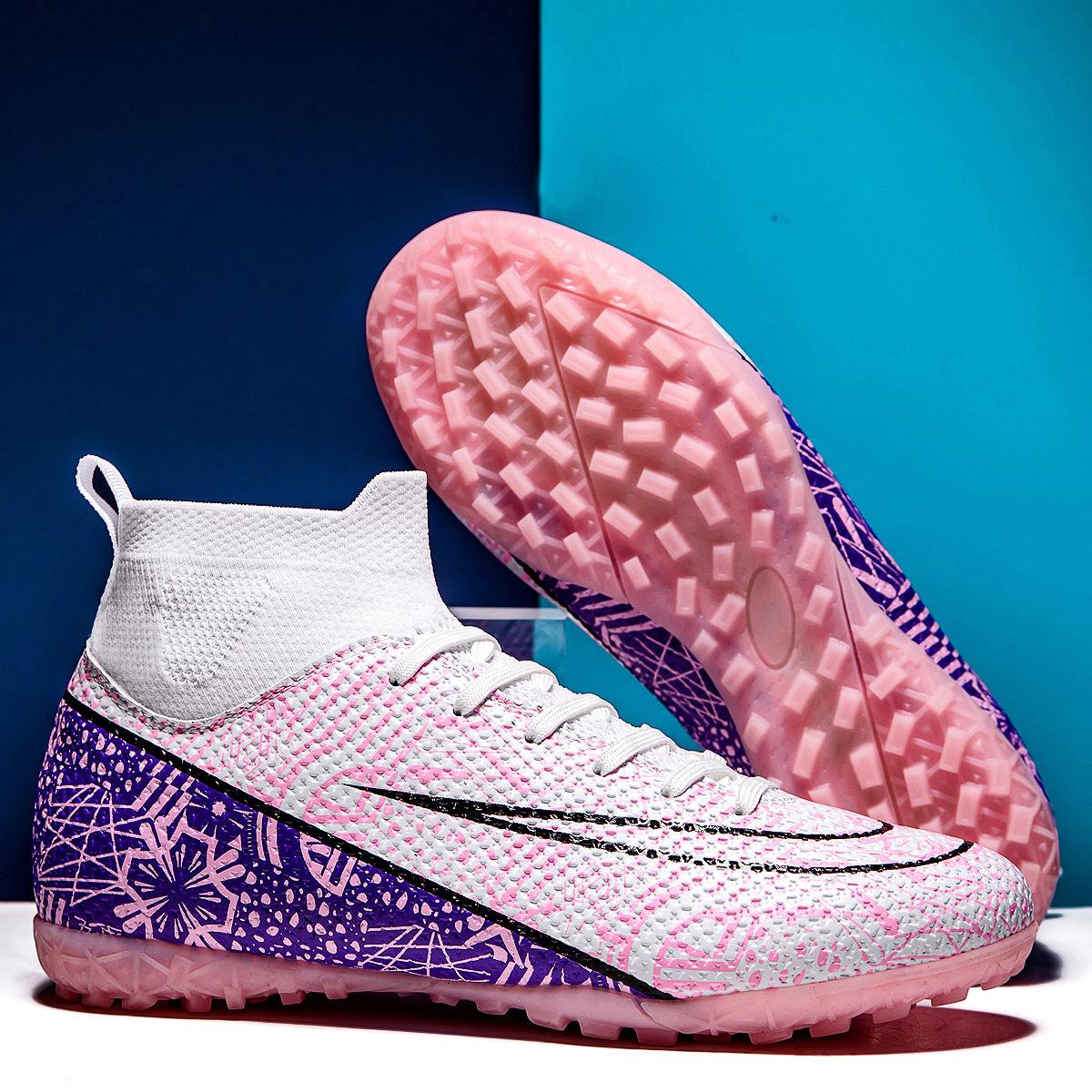 

Пара футбольных бутс для подростков с высоким верхом, учеников начальной и средней школы, тренировочные бутсы для соревнований, длинные шипы, сломанные шипы 45