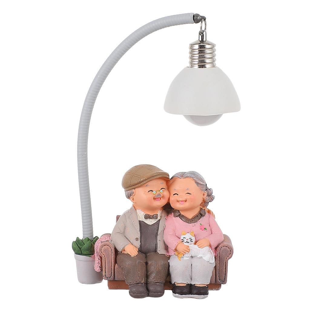 Old Man Granny Ornaments Wedding Gift for Friend Office Table Decoration Bedside Crafts Elderly Couple Desktop Resin