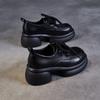 Johnature British Style Women's Platform Shoes Genuin Leather Casual Versatile Lace Up Commuting Shoes