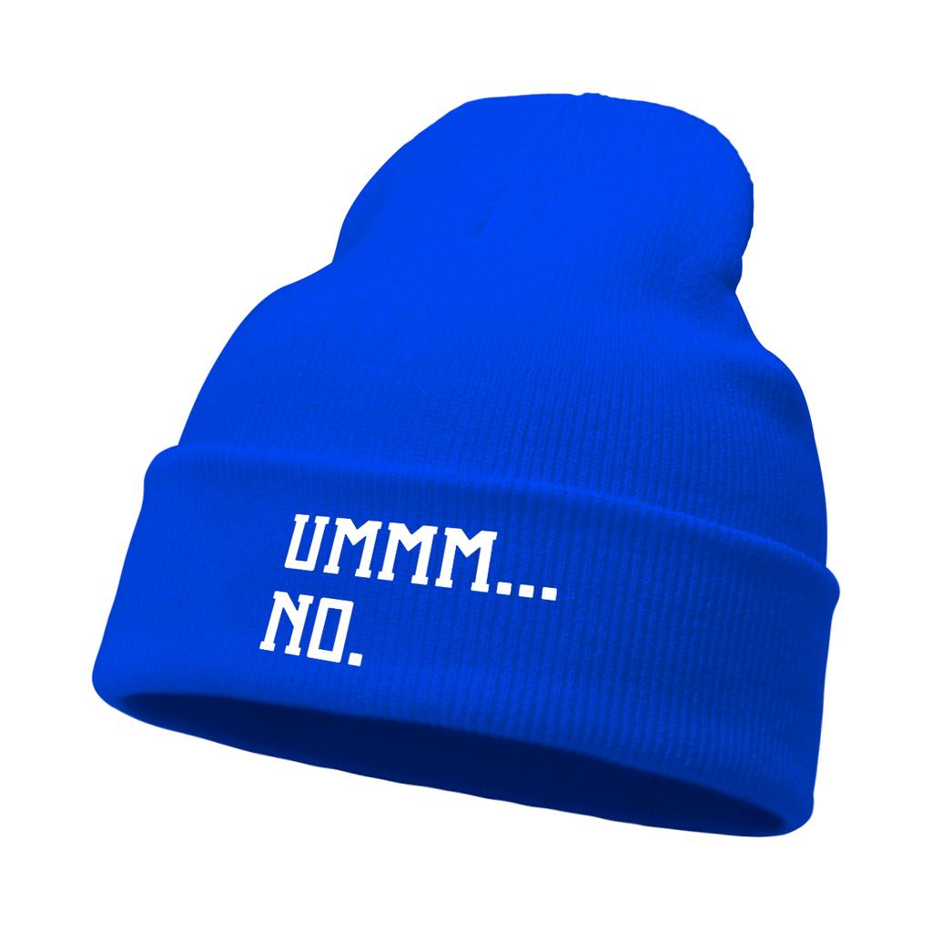 Warm Winter Hats Casual Hat Beanie "UMMM...NO."Print Woman Cap Headwear Soft Knitted Cap Beanie Perfect For Outdoor Sports