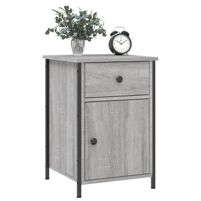 VidaXL Tables de chevet 2 pcs sonoma gris 40x42x60cm bois d'ingénierie 825910