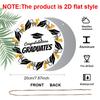 2D Flat Aluminum Graduation-themed Wall Hanging, Available in Various Sizes, with A Preppy Black, White, and Gold Color Scheme. Ideal for Home Décor