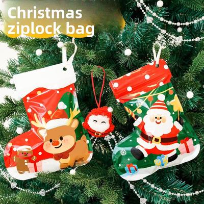 Cute Christmas Stocking Self-sealing Bags, Student Surprise Blind Bags, Cartoon Christmas Candy Bags, Packaging Gift Bags