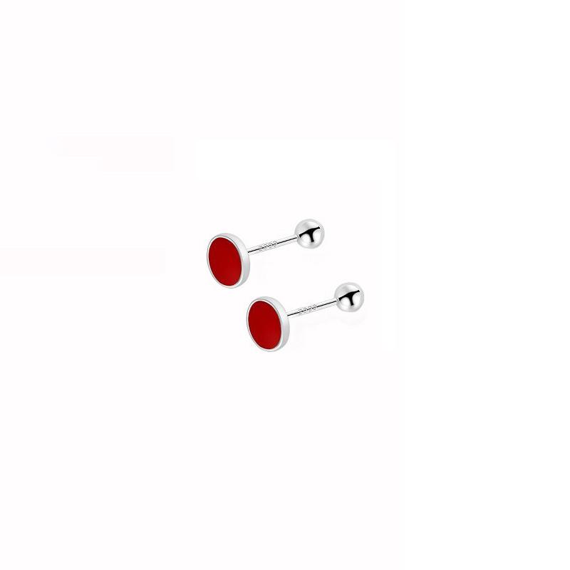

Real 925 Silver Heart Round Bead Mini Stud Earrings For Women Party Classic Fine Jewelry Piercing Ear Accessories