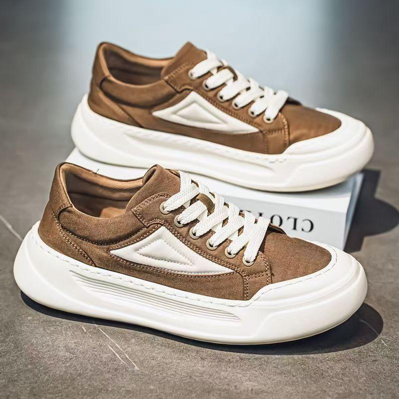 Original niche retro men's shoes breathable canvas shoes autumn and winter sports and leisure shoes student versatile thick baseplate shoes