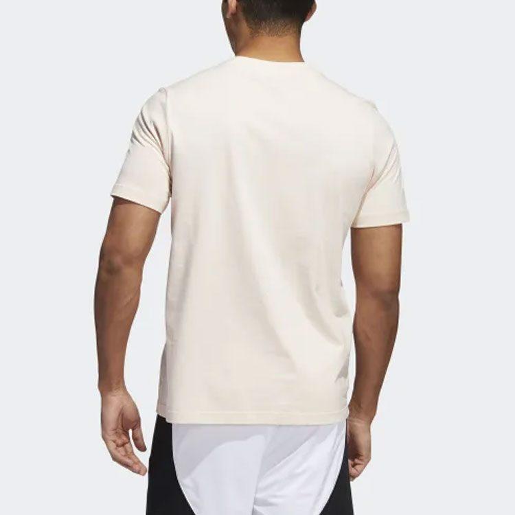 Adidas T Shirts Men's Light Pink Crew Neck Moderate Straight Fit GE4521