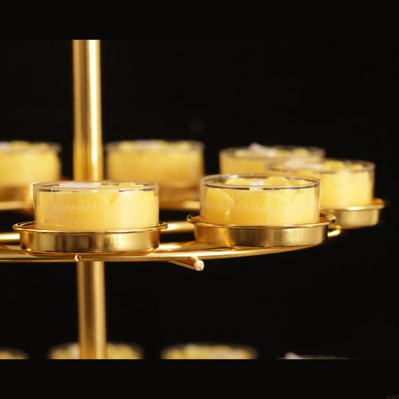62KD 1PC 3 Layer 14 Lamp Home Table Centerpieces Butter Lamp Desk Ornament Holder