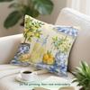 Fresh Blue And Yellow Lemon Pictures Cushions Pillowcase Polyester Cushion Cover Throw Pillow Pillowcover Home Car Sofa Decor