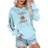 Women's Fashionable, Casual, Comfortable Round-neck, Hooded, Long-sleeved, Rugby-print Warm Sweater