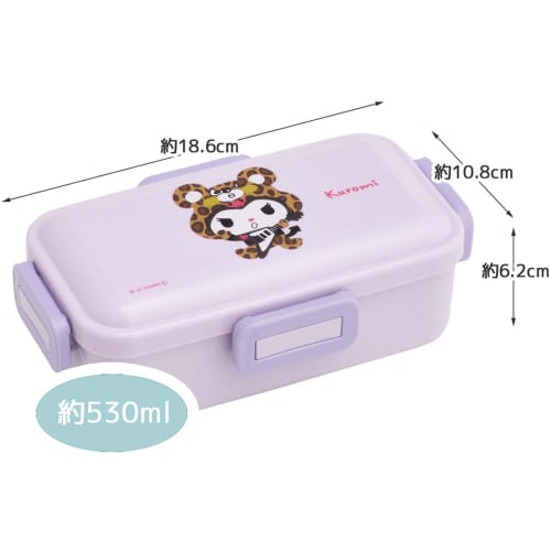 Skater Bento Box Kuromi Headpiece Sanrio 530ml Antibacterial Fluffy Dome Lid for Women Made In Japan PFLB6AG-A