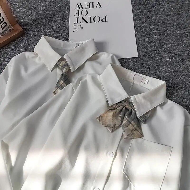 Plush Women's Shirt Preppy Style White Ladies Blouse Korean Version Loose Long Sleeved Spring and Autumn Tops