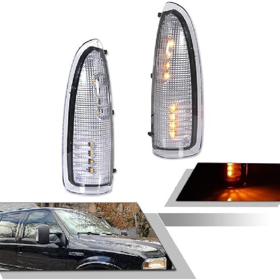 

GTINTHEBOX для 2003 2004 2005 2006 2007 Ford F250 F350 F450 F550 F650 Super Duty и 2000-2005 Ford Excursion Янтарная линза Янтарный светодиодный боковой габаритный фонарь Clear Lens Amber LED