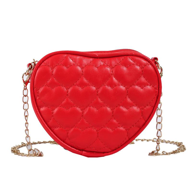 

Stylish Heart-shaped Kids Shoulder Bag Trendy Quilted Design For Boys And Girls