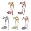 jijijing Brooch Pin, High Heels Bow Shape Lapel Pin with Sparkling Rhinestones, Women Badge for Suits Coats Bags Accessories