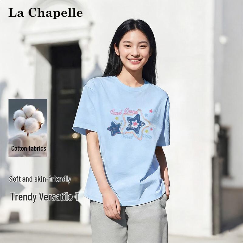

La Chapelle Women s Basic Loose Fit Cotton Short Sleeve T-Shirt L