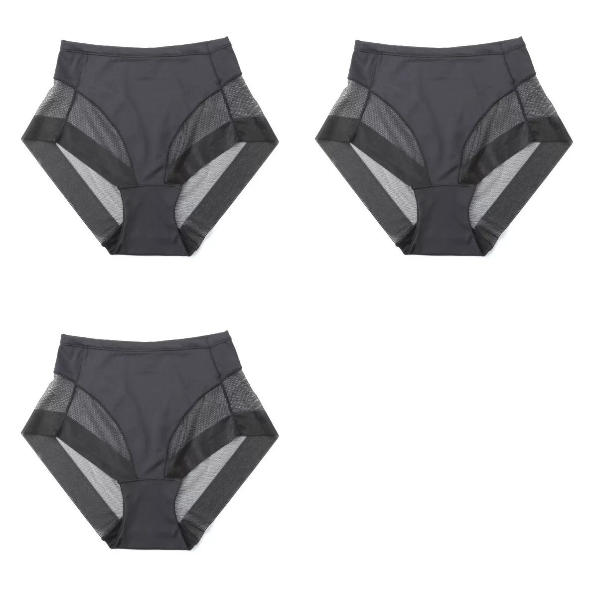 

3PCS/SET Women Bodyshorts Body Shaping Panties Female Pants Breathable Mesh Intimates High Elastic Control Seamless Briefs M