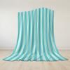 Mint Stripe Flannel Blanket Warm Soft Halloween Christmas Couch Warm Cozy Decorative Decor Gift for All Season