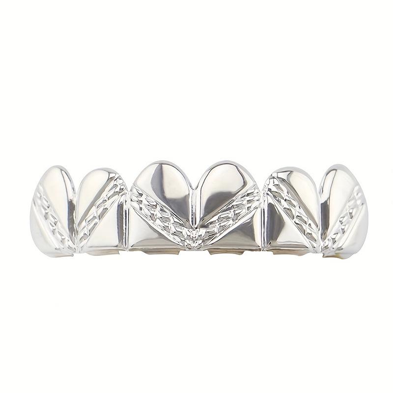 18K Gold Plated Kupfer Hip Hop Grillz mit Köperbindung - Oberes und Unteres Set, Europäischer Bestseller