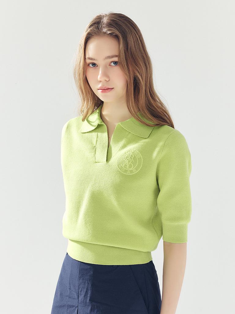 LORDLOAR Signature Collar Knit Green