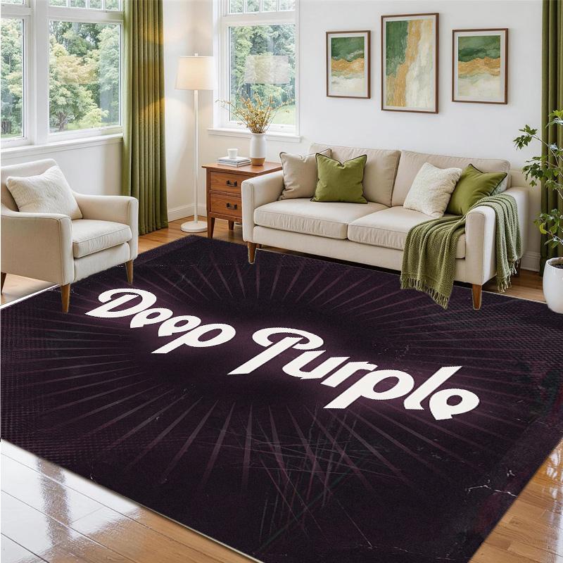 Deep Purple Design Crystal Velvet Rug Soft Decorative Mat for Bedroom Entrance