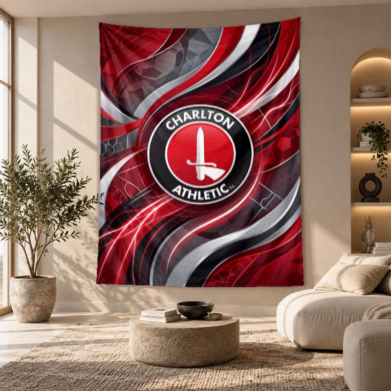 Dekorativer Wandteppich, Charlton Athletic FC Aufdruck Wandkunst, Leichte Wanddekoration Für Schlafzimmer Hintergrund