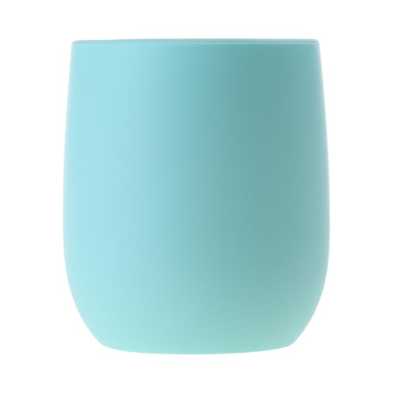 Portable Pure Color Baby Snack Cup Anti Scalding Food Grade Silicone Water Cup Learning to Drink Cup for Children