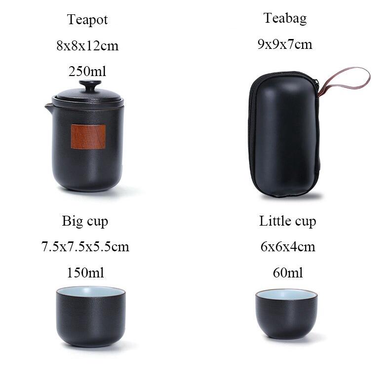 Portable Kung Fu Tea Set Ceramic Quick Tea Cup One Pot Four Cups