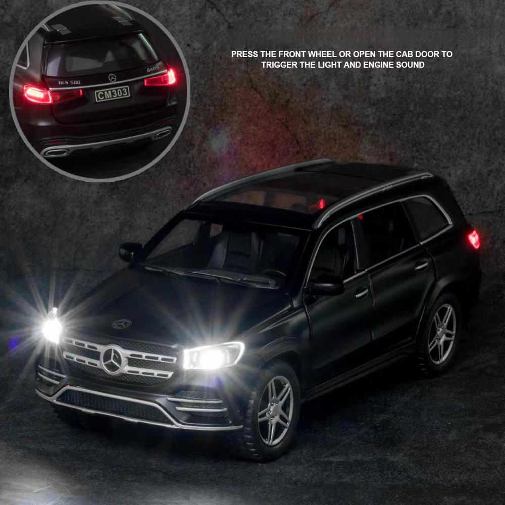 Mercedes Benz GLS580 4 Matic Luxury SUV Simulation Diecast & Toy Vehicles Sounds & Light Pull Back Car 1:32 Alloy Model