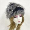 Winter Fur Hats for Women Floral Soft Rabbit Knitted Hats