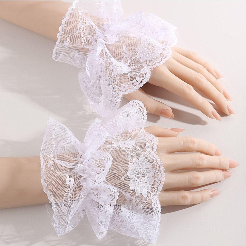 Comfortable Fake Sleeves Cuffs Costume Accessory Wrist Cuff Elegant Lace Cuff  Stage Performance