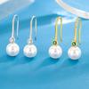 Luxury Female Earrings  Sterling SIlver Pearl Earrings Cross Round Natural Pearl Ear Women Wedding Party  Gift Brincos