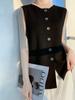Women's Loose Fit Merino Wool Knit Sleeveless Vest Cardigan - Spring/Summer