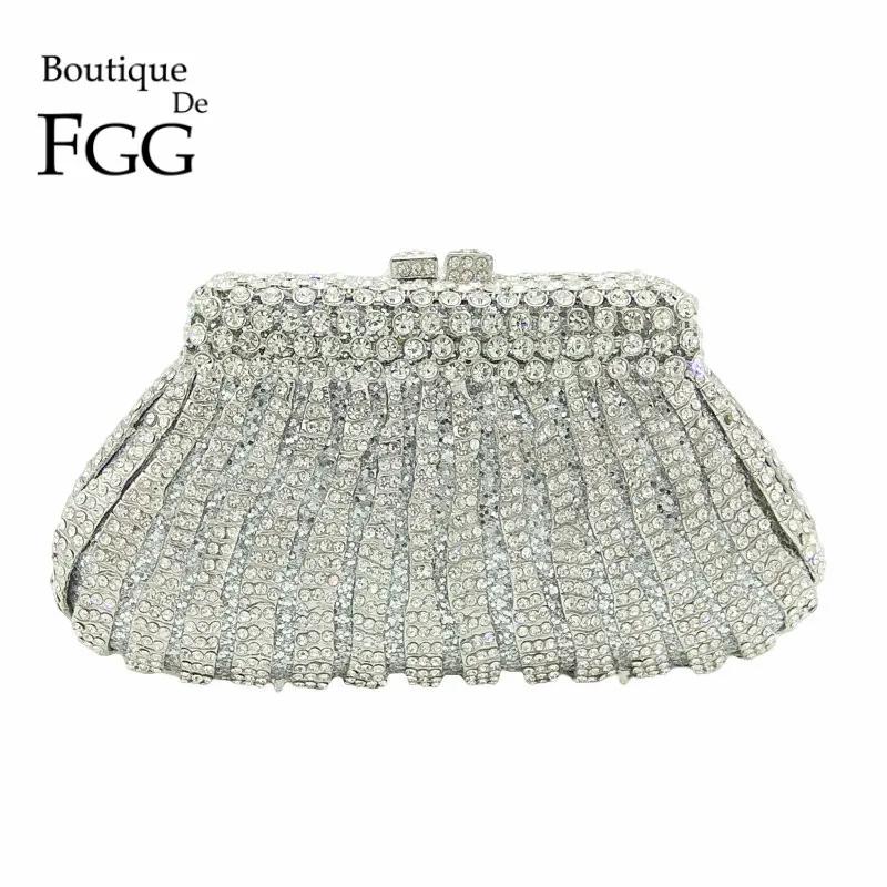 

Boutique De FGG Socialite Hollow Out Golden Diamond Wedding Party Handbag Purse Women Crystal Clutch Evening Minaudiere Bag (20cm Max Length 30cm)