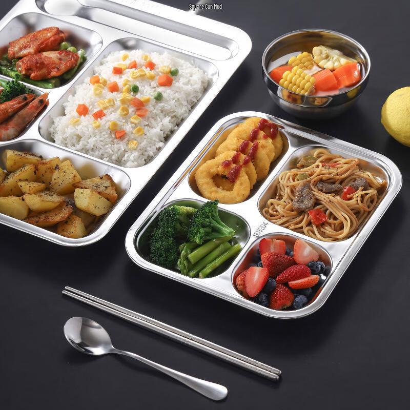 304 Stainless Steel Divided Canteen Plate