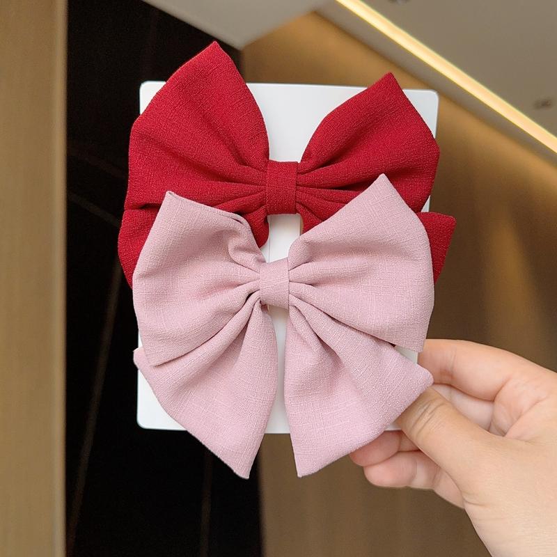 2PCS/Lot Solid Color Grosgrain Ribbon Hair Bows Boutique Hair Clip For Girls Hairgrips New Headwear Kids Hair Accessories Gift