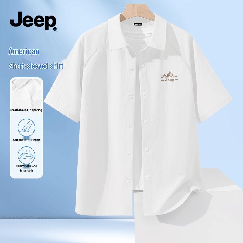 Мужская легкая дышащая рубашка с коротким рукавом JEEP L